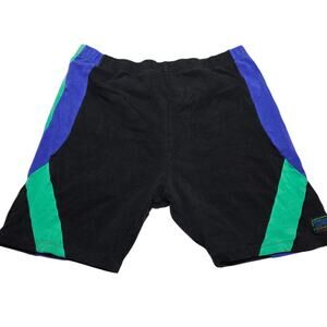 Vintage Women’s Biker Gym Athletic Shorts Black Green Purple Retro 80s/90s 2XL